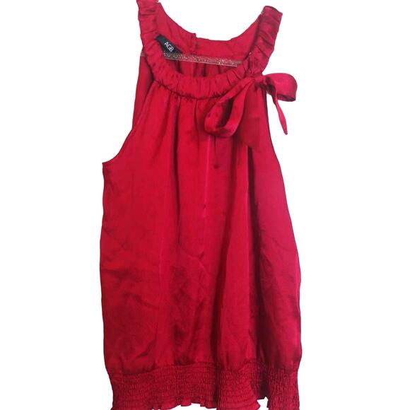 AGB Sleeveless High Collar Pullover Blouse Red Large - Picture 1 of 5